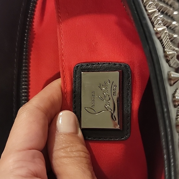 Authentic Christian Louboutin studded leather black clutch - Picture 8 of 9